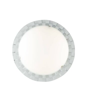 Plafonnier LED Glamour en verre blanc avec peintures miroir à décor à carreaux-I-GLAMOUR/PL35Q 5