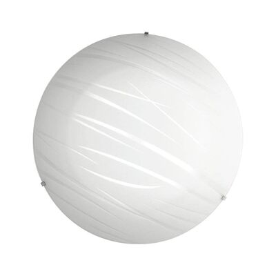 Plafón LED Gogain en cristal blanco satinado y luz natural. Disponible en dos tamaños - I-GOGAIN/PL30