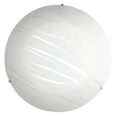 Plafonnier LED Gogain en verre blanc satiné et lumière naturelle. Disponible en deux tailles - I-GOGAIN/PL40