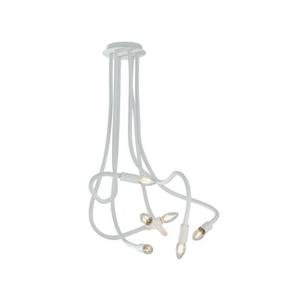 Lover ceiling lamp in flexible metal. Available in various colors (6xE14)-I-LOVER-6-BCO