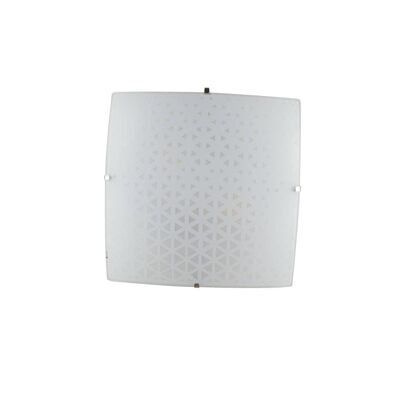 MAORI square ceiling light in white glass with grit decoration-I-MAORI-PL30