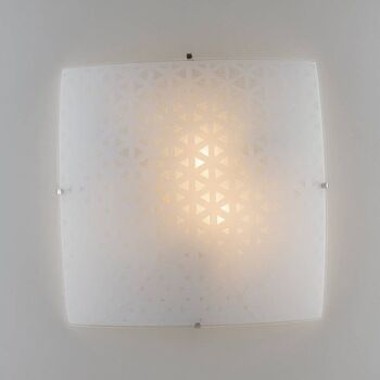 Plafonnier carré MAORI en verre blanc avec décor grainé-I-MAORI-PL30 3
