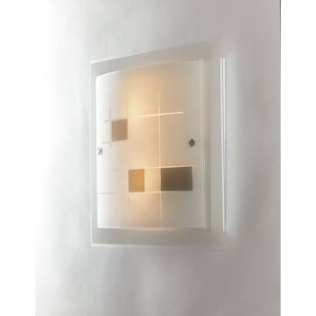 Plafonnier MUSA en verre blanc avec décorations gris tourterelle (2xE27)-I-MUSA/PL40 3