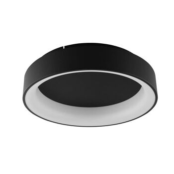 Plafonnier Noah avec structure en aluminium gaufré blanc, or ou noir avec diffuseur en silicone et interrupteur interne pour personnaliser la température de couleur. Disponible en deux tailles-LED-NOAH-PL45-BCO 3