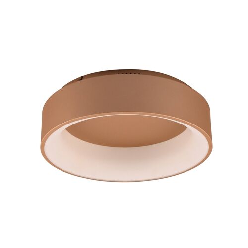 Plafoniera Noah con struttura in alluminio bianco, oro o nero goffrato con diffusore in silicone ed interruttore interno per la personalizzazione della temperatura colore. Disponibile in due dimensioni-LED-NOAH-PL45-ORO