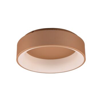 Plafonnier Noah avec structure en aluminium gaufré blanc, or ou noir avec diffuseur en silicone et interrupteur interne pour personnaliser la température de couleur. Disponible en deux tailles-LED-NOAH-PL45-GOLD 1