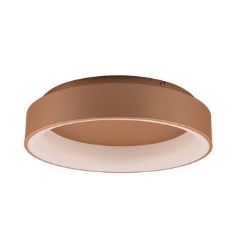 Plafonnier Noah avec structure en aluminium gaufré blanc, or ou noir avec diffuseur en silicone et interrupteur interne pour personnaliser la température de couleur. Disponible en deux tailles-LED-NOAH-PL60-GOLD 1