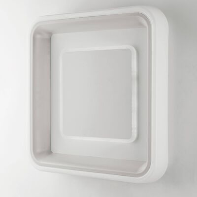 Plafoniera Nurax LED 45W, in alluminio bianco ed interruttore interno per la personalizzazione della temperatura colore. Disponibile nella forma rotonda o quadrata.-LED-NURAX-Q50