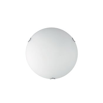 Plafonnier OBLO en verre blanc satiné avec détails chromés-I-OBLO/PL30 4