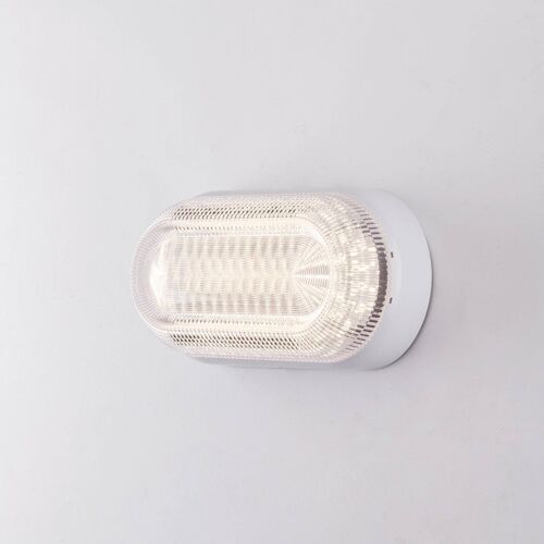 Plafoniera per esterni Ischia con LED integrato, luce naturale e diffusore in vetro trasparente effetto diamantato-LED-ISCHIA-L-BCO
