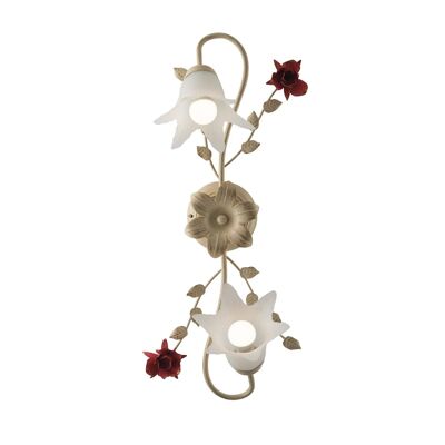ROSE ceiling lamp in hand-decorated metal with floral details (2xE14)-ROSE/PL2