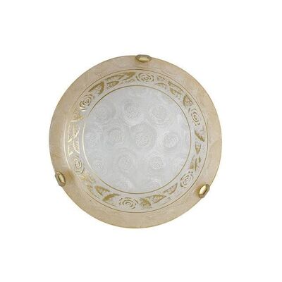 ROSY ceiling lamp in glass with rose decoration and amber edge-I-ROSY/PL30