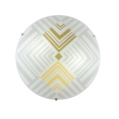 SEVENTY ceiling lamp in curved glass with silk-screened decoration-I-SEVENTY/PL30