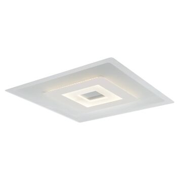 Plafonnier LED Tresor 38W en métal blanc mat et diffuseur en verre trempé couleur sable-LED-TRESOR-PL50 2