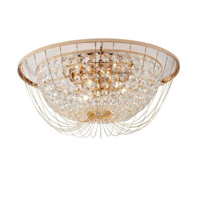 Vienna ceiling lamp with structure in gold or chrome metal and K9 crystals (6XE14)-I-VIENNA-PL60 GOLD