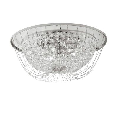 Vienna ceiling lamp with structure in gold or chrome metal and K9 crystals (6XE14)-I-VIENNA-PL60 CR