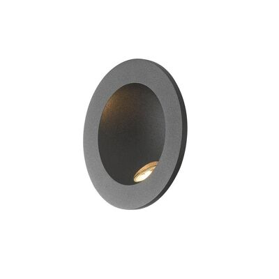 Onyx aluminum steplight, with embossed black or white finish and 2W COB LED. Available in square or round shape-INC-ONYX-Q1 BLACK
