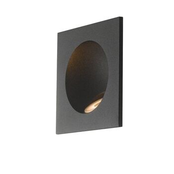 Balise en aluminium Onyx, finition gaufrée noire ou blanche et LED COB 2W. Disponible en forme carrée ou ronde-INC-ONYX-Q1 NOIR 4