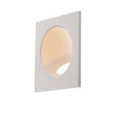 Onyx aluminum steplight, with embossed black or white finish and 2W COB LED. Available in square or round shape-INC-ONYX-R1 BCO