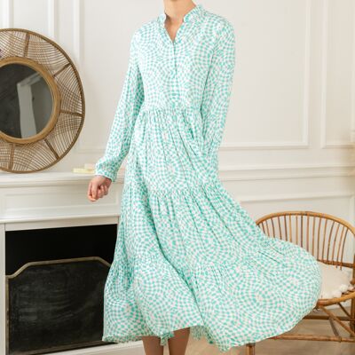 Gathered Loose Fit Printed Shirt Dress