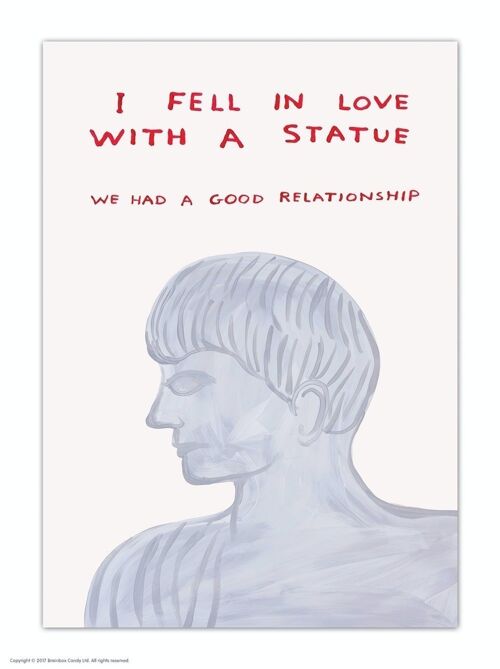 Postcard - Funny A6 Print - Funny Fell In Love Statue