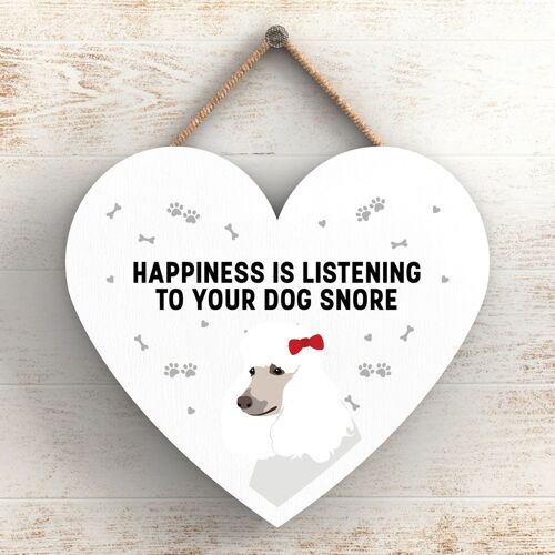 P5804 - Poodle Happiness Dog Snoring Without Katie Pearson Artworks Heart Hanging Plaque