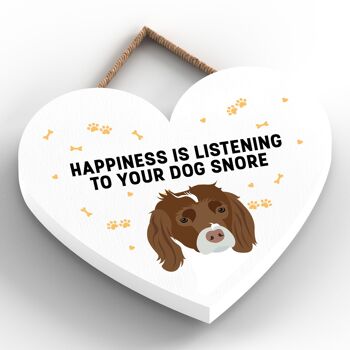 P5810 - Spaniel Happiness Dog Snoring Without Katie Pearson Artworks Plaque à suspendre en forme de cœur 2