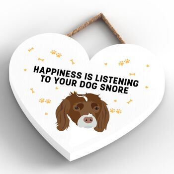 P5810 - Spaniel Happiness Dog Snoring Without Katie Pearson Artworks Plaque à suspendre en forme de cœur 4