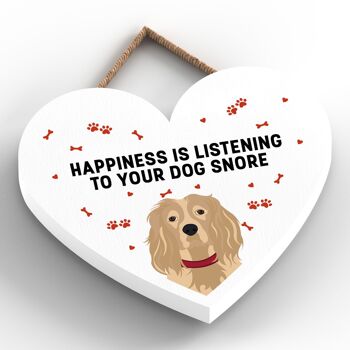 P5811 - Spaniel Happiness Dog Snoring Without Katie Pearson Artworks Heart Hanging Plaque 2