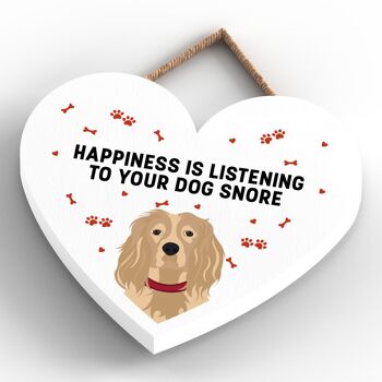P5811 - Spaniel Happiness Dog Snoring Without Katie Pearson Artworks Heart Hanging Plaque 4