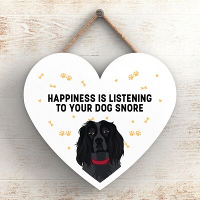 P5812 - Spaniel Happiness Dog Snoring Without Katie Pearson Artworks Heart Hanging Plaque