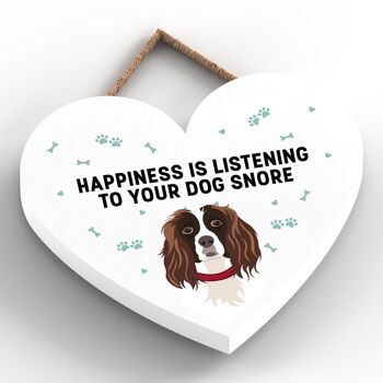 P5813 - Spaniel Happiness Dog Snoring Without Katie Pearson Artworks Heart Hanging Plaque 2