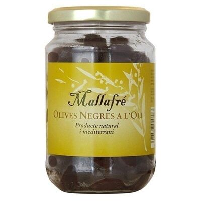 Aceitunas negras en aceite 225gr. Mallafré
