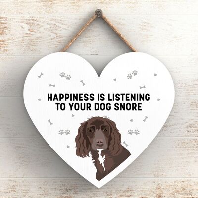 P5818 - Working Cocker Happiness Dog Snoring Without Katie Pearson Artworks Heart Hanging Plaque
