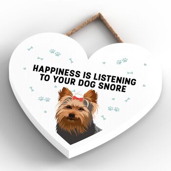 P5820 - Yorkshire Terrier Happiness Dog Snoring Without Katie Pearson Artworks Heart Hanging Plaque 3