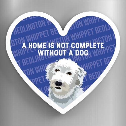 P5833 - Bedlington Whippet Home Without A Dog Katie Pearson Artworks Heart Shaped Wooden Magnet