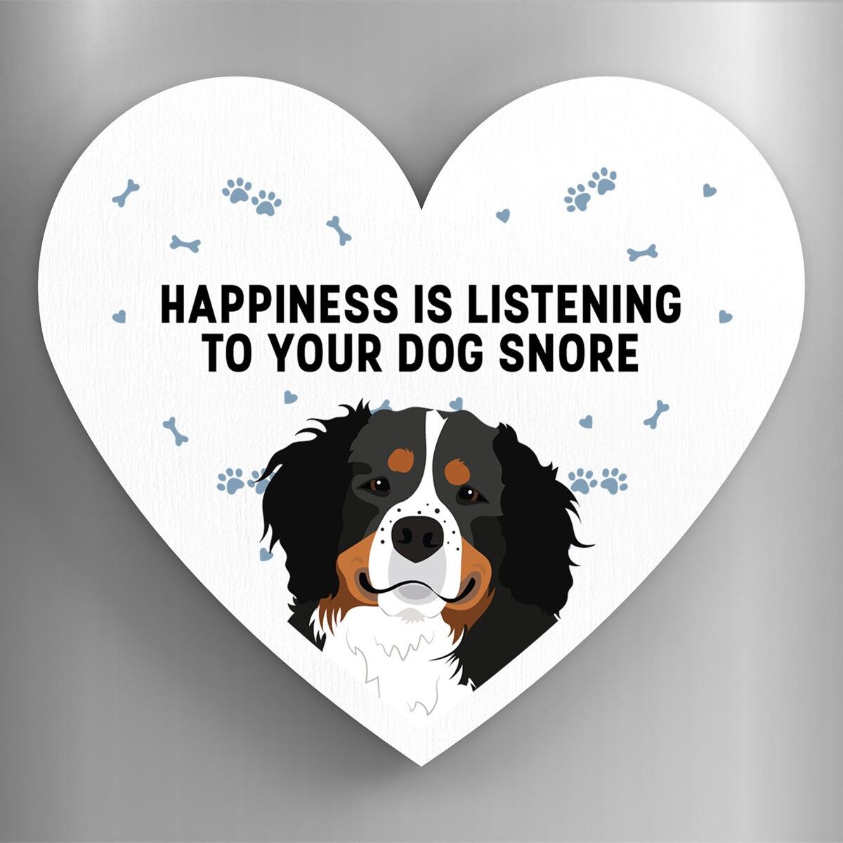 P5838 – Berner Sennenhund Happiness Is Your Dog Snoring Katie Pearson Kunstwerke herzförmiger Holzmagnet