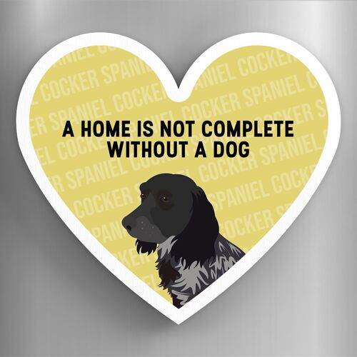 P5875 - Cocker Spaniel Home Without A Dog Katie Pearson Artworks Heart Shaped Wooden Magnet