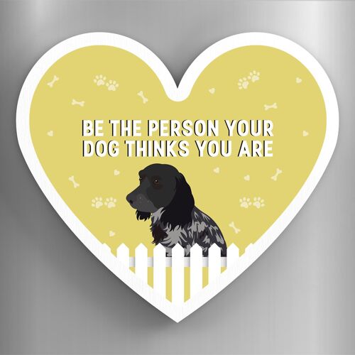 P5876 - Cocker Spaniel Person Your Dog Thinks You Are Katie Pearson Artworks Heart Shaped Wooden Magnet