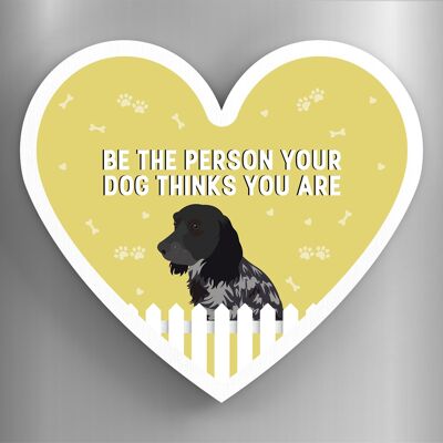 P5876 – Cocker Spaniel Personne que votre chien pense que vous êtes Katie Pearson Artworks Aimant en bois en forme de cœur