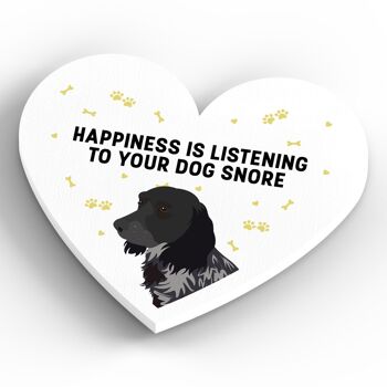 P5877 - Cocker Spaniel Happiness Is Your Dog Snoring Katie Pearson Artworks Aimant en bois en forme de coeur 4