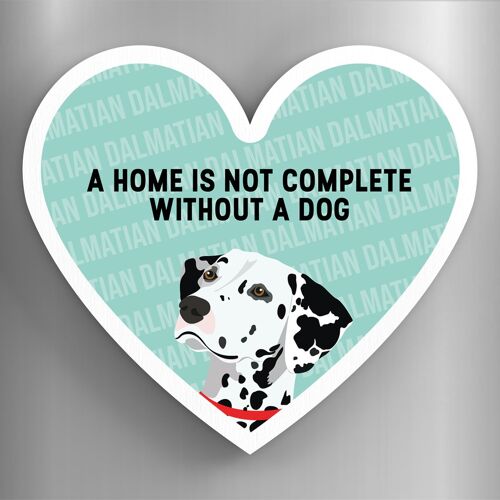 P5887 - Dalmation Home Without A Dog Katie Pearson Artworks Heart Shaped Wooden Magnet