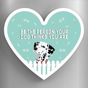P5888 – Dalmatien Personne que votre chien pense que vous êtes Katie Pearson Artworks Aimant en bois en forme de cœur 1
