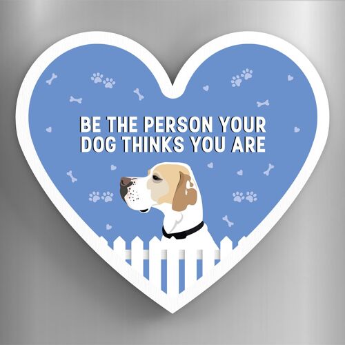 P5897 - English Pointer Person Your Dog Thinks You Are Katie Pearson Artworks Heart Shaped Wooden Magnet