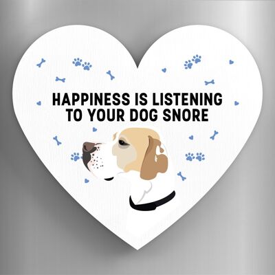 P5898 - English Pointer Happiness Is Your Dog Snoring Katie Pearson Artworks Heart Shaped Wooden Magnet