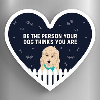 P5909 – Goldendoodle Person Your Dog Think You Are Katie Pearson Artworks Aimant en bois en forme de cœur 1