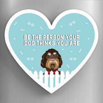 P5927 – Labradoodle Person Your Dog Think You Are Katie Pearson Artworks Aimant en bois en forme de cœur