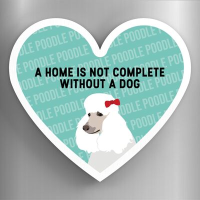 P5932 - Poodle Home Without A Dog Katie Pearson Artworks Heart Shaped Wooden Magnet