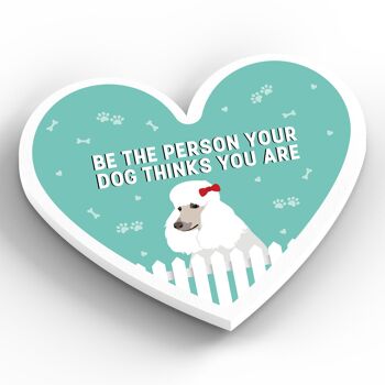 P5933 - Poodle Person Your Dog Thinks You Are Katie Pearson Artworks Aimant en bois en forme de cœur 2