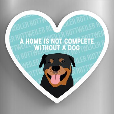 P5941 - Rottweiler Home Without A Dog Katie Pearson Artworks Heart Shaped Wooden Magnet
